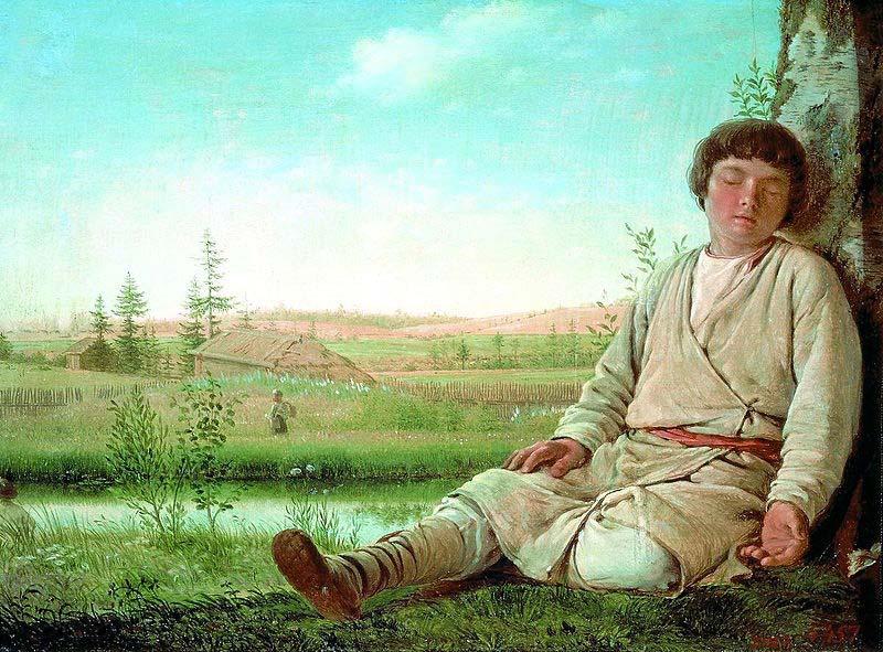 Alexey Gavrilovich Venetsianov Dreaming little shepherd